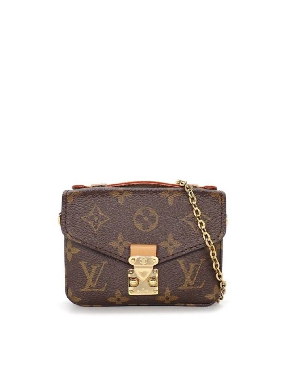 Louis Vuitton Shoulder Bag Micro Metis Brown Monogram Canvas Vachetta Leather